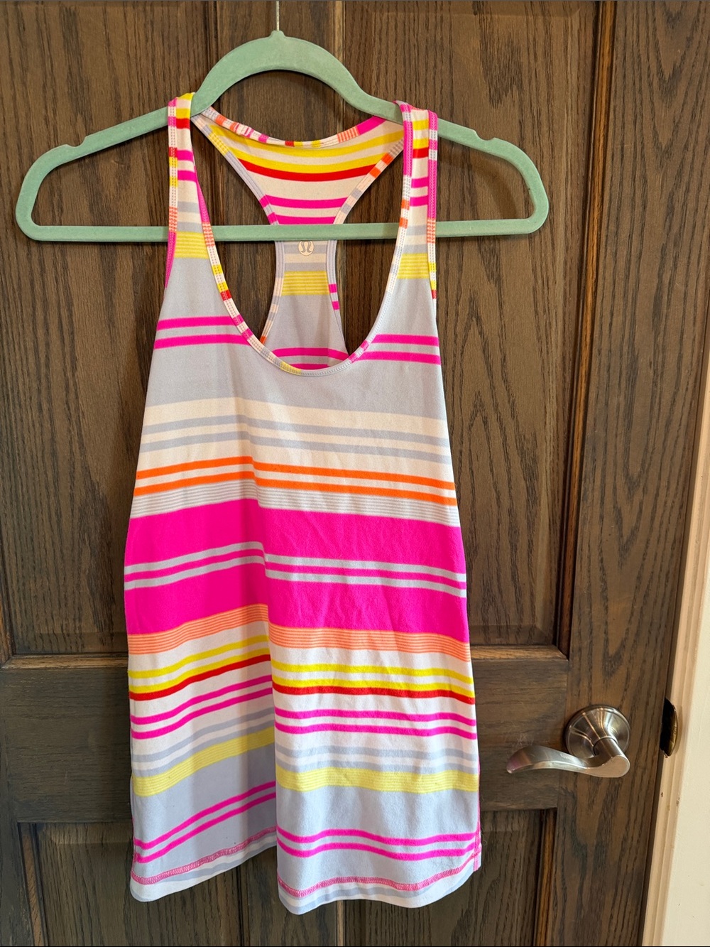 lululemon athletica Striped Racerback Tank in Pink, Orange, Yellow & Gray
